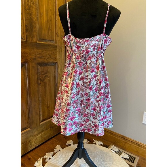 Adonna Lingerie Spagetti Strap Nightgown Pink Print Silky Feel Size Large Sexy - Picture 5 of 10